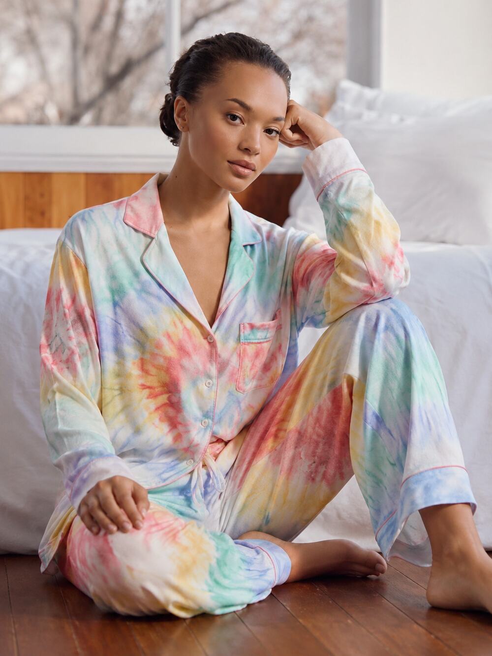 Jordann 2 Pc Women Pajama Set Light Dye PJ Sleepwear M Soft Comfy ASO TikTok EUC